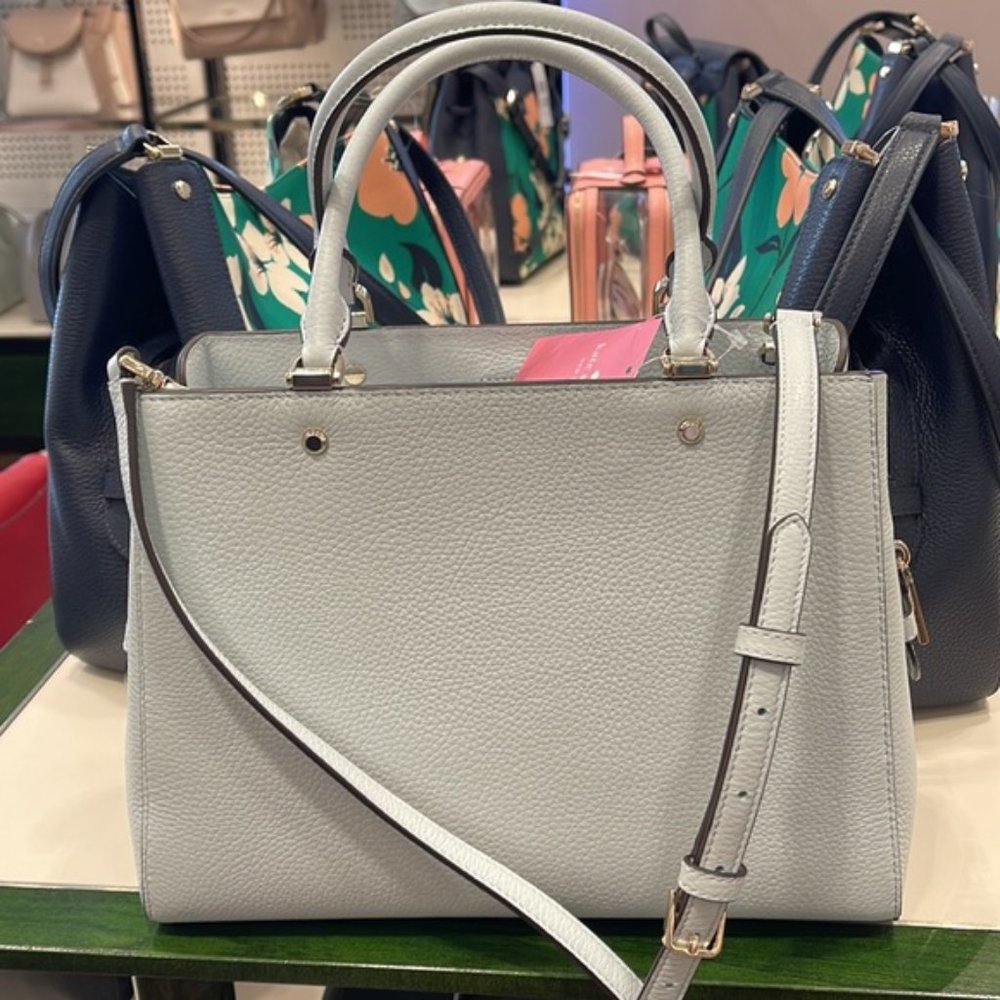 Kate Spade Leila Medium Triple Compartment Satchel Hazy Morning Color - Picture 16 of 16